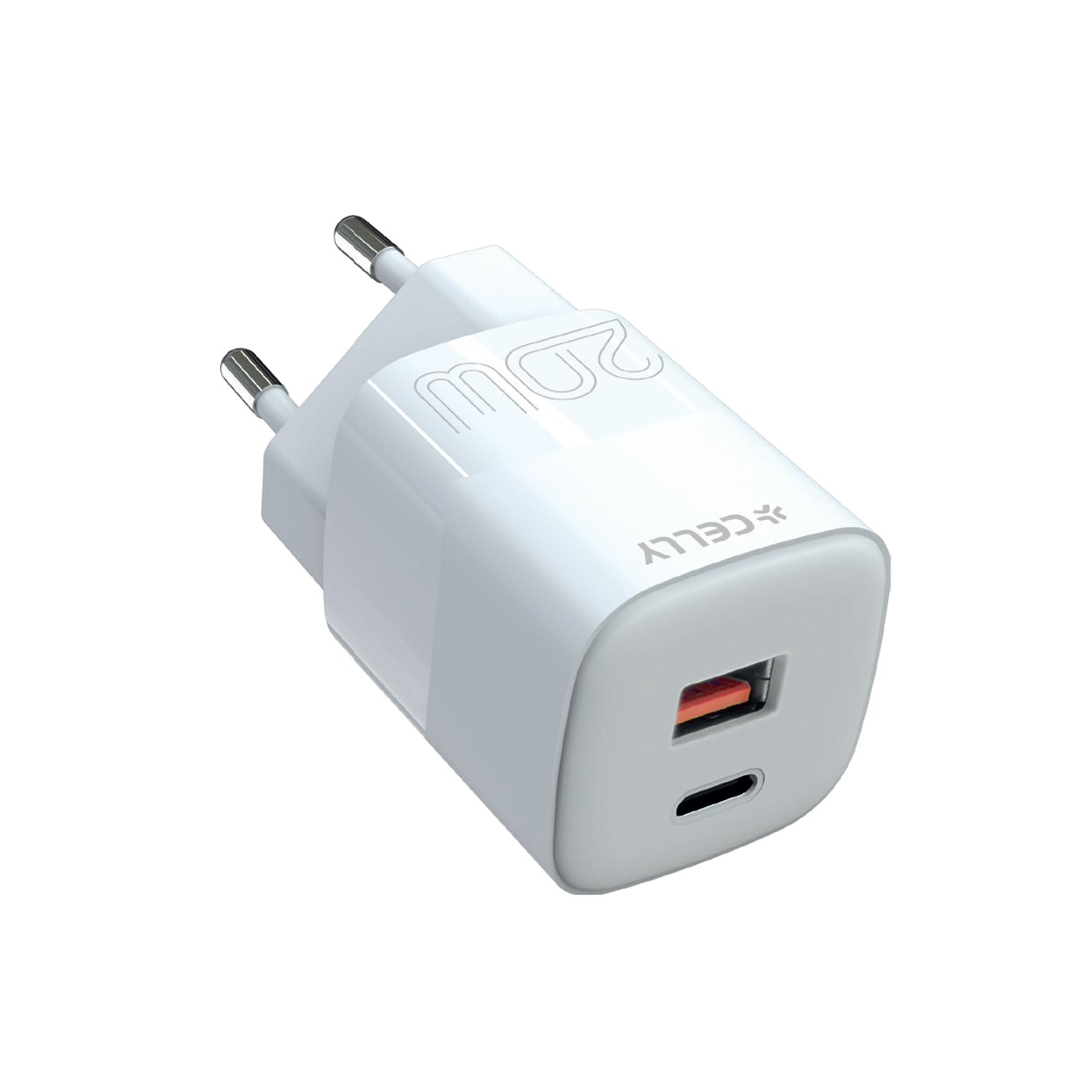 Celly TC 1 USB-A 1 USB-C 20W EVO WH